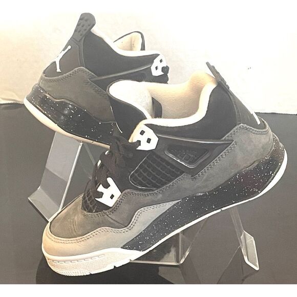 KIDS JORDAN AIR JORDAN 4 RETRO 'FEAR' FV4537-002 Size 13C Grey Black - Picture 4 of 10